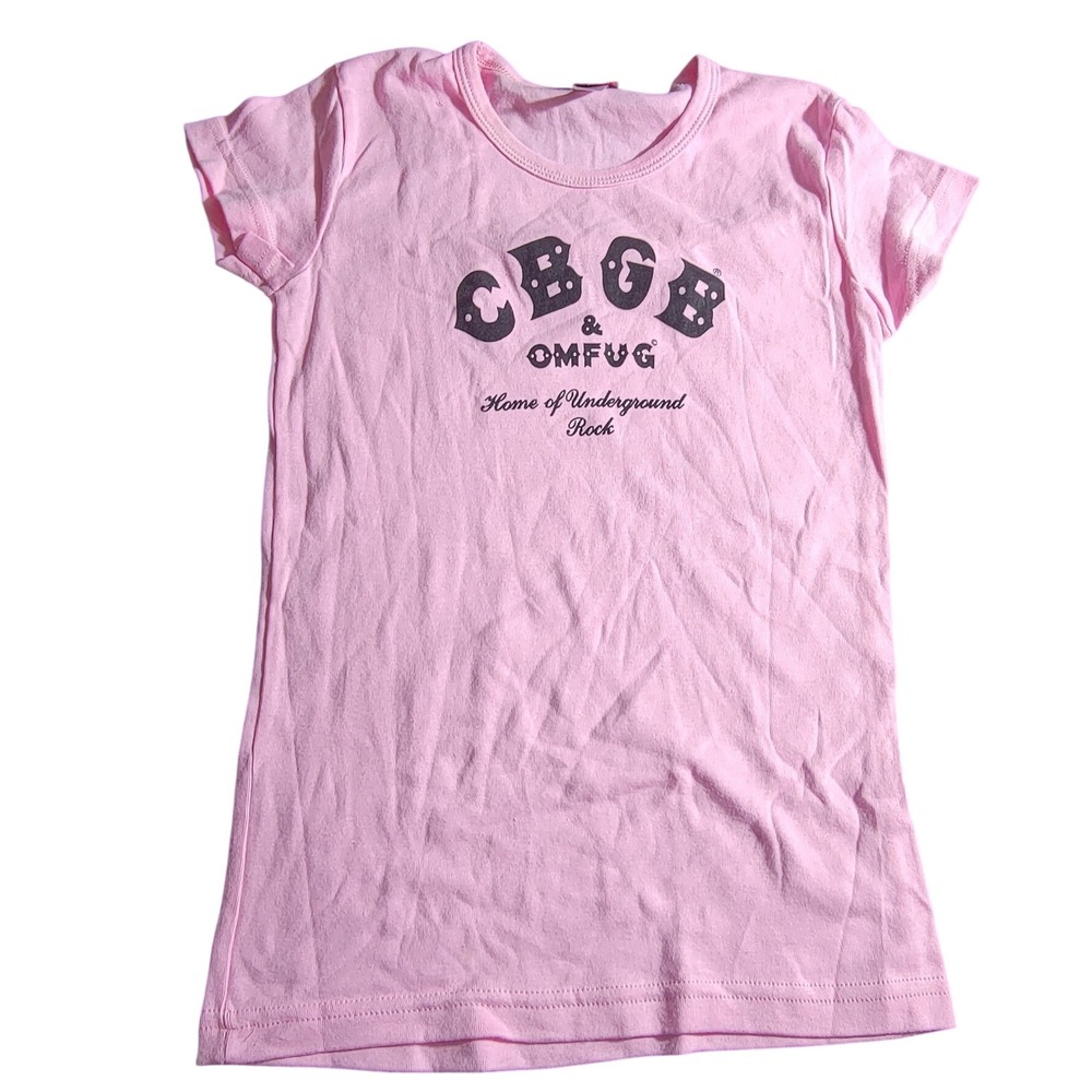 CBGB OMFUG Pink Graphic T-Shirt Home of Underground Rock Small Punk Band Tee